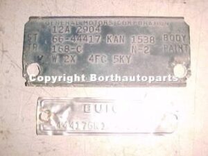 A 1966 Buick body tags