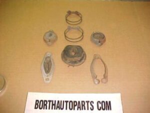 A 1950 Dodge D34 firewall wire run and bracket clamps