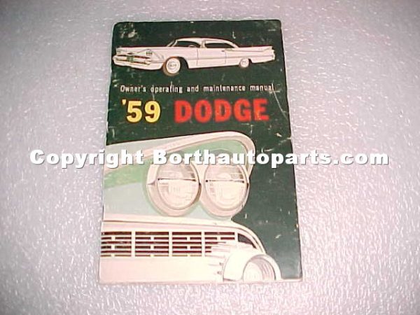 1959 Dodge Car Owners Manual